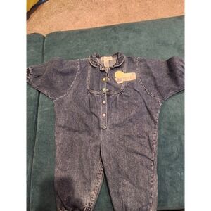 Offspring Denim Jumpsuit Baby Girls Best Years Patch  Button 18 Months vintage